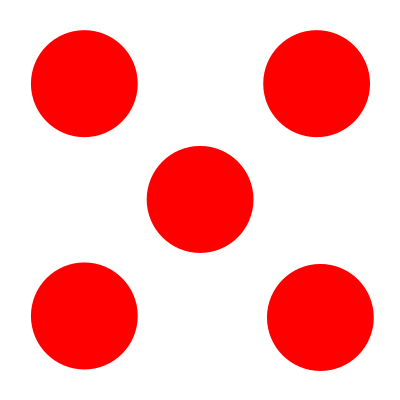 5 dots quinculum, like a domino