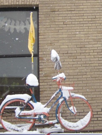 flagship bike with snow